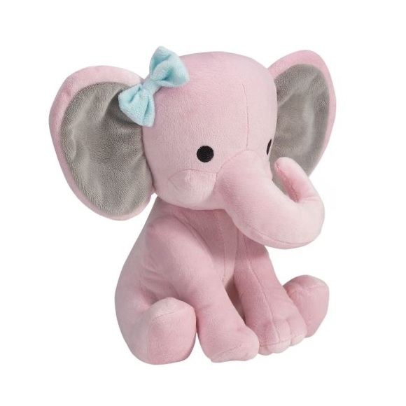 Bedtime Originals Twinkle Toes Elephant Plush Pink nwt - Picture 2 of 3